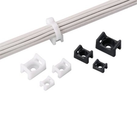 PANDUIT 55/64" L, 39/64" W, Black Plastic Cable Tie Mount, Package quantity: 100 TM3S8-C100